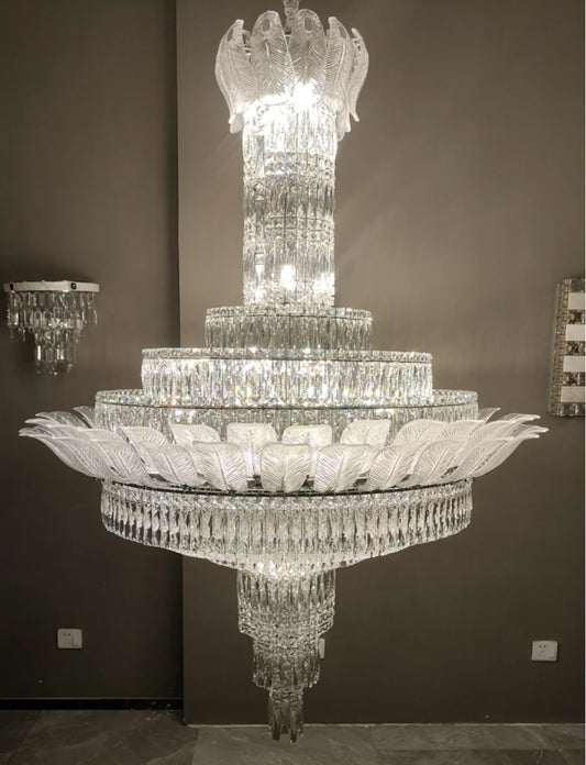 Luxury European style living room chandeliers with crystal chandeliers for lobby villa duplex building