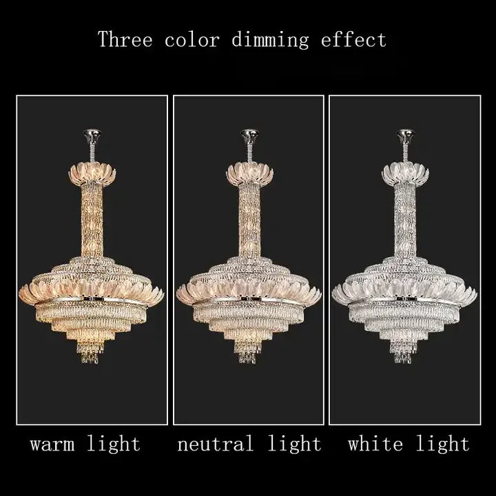 Luxury European style living room chandeliers with crystal chandeliers for lobby villa duplex building