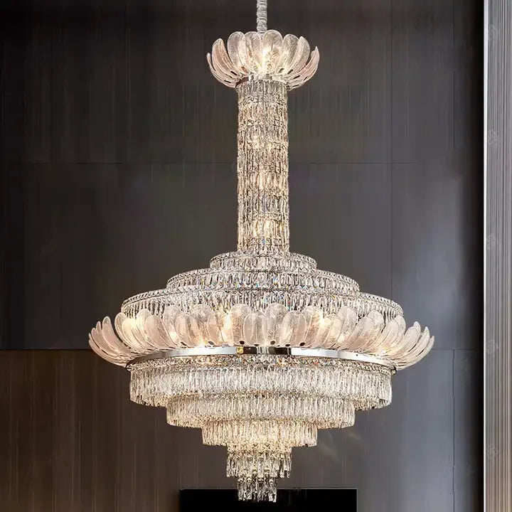 Luxury European style living room chandeliers with crystal chandeliers for lobby villa duplex building