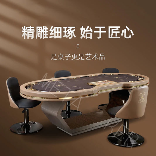 Luxury Household High end Poker Table Quality Assurance LED Lamp Table Armrest Chess and Card De Pok Table