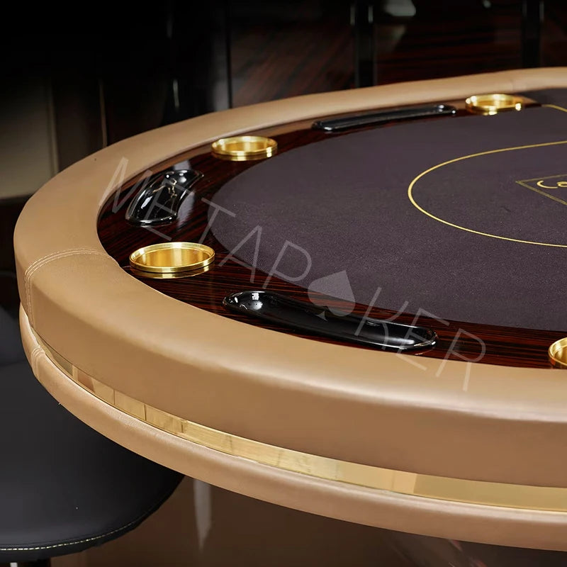 Luxury Household High end Poker Table Quality Assurance LED Lamp Table Armrest Chess and Card De Pok Table