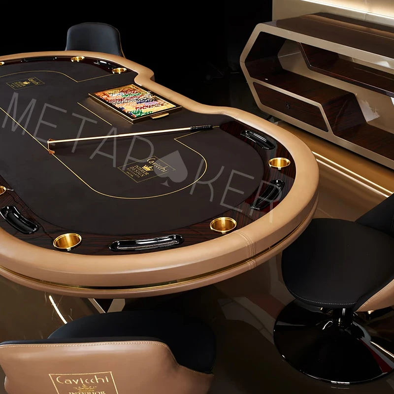 Luxury Household High end Poker Table Quality Assurance LED Lamp Table Armrest Chess and Card De Pok Table