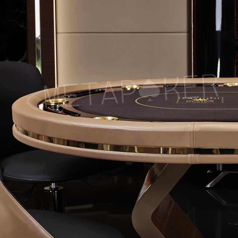 Luxury Household High end Poker Table Quality Assurance LED Lamp Table Armrest Chess and Card De Pok Table