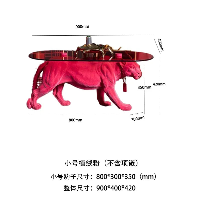 Luxury Leopard Coffee Tables Furniture Living Room Central Tv Sofa Side Table Creative Design Large Floor Decoration Sculpture