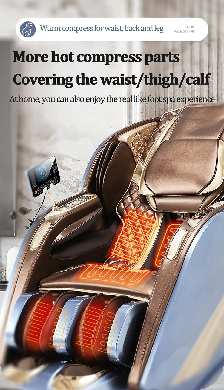 Luxury Modern Full Body Robot AI Smart SL Track Super Deluxe Recline Chair Zero Gravity Shiatsu 4D Massage Chair for Home Office