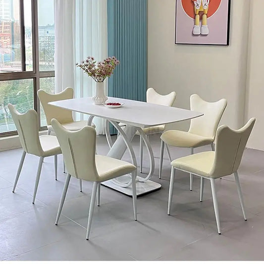 Luxury Table And Chairs In Ivory For Living Room Kitchen Apartment Minimalist Tables Coffee Mesa Auxiliar Salon Hotel Furniture