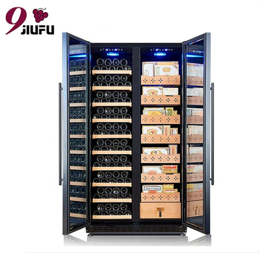 Luxury Wine Chiller Compressor Fridge Free-standing Electric Cigar Humidor
