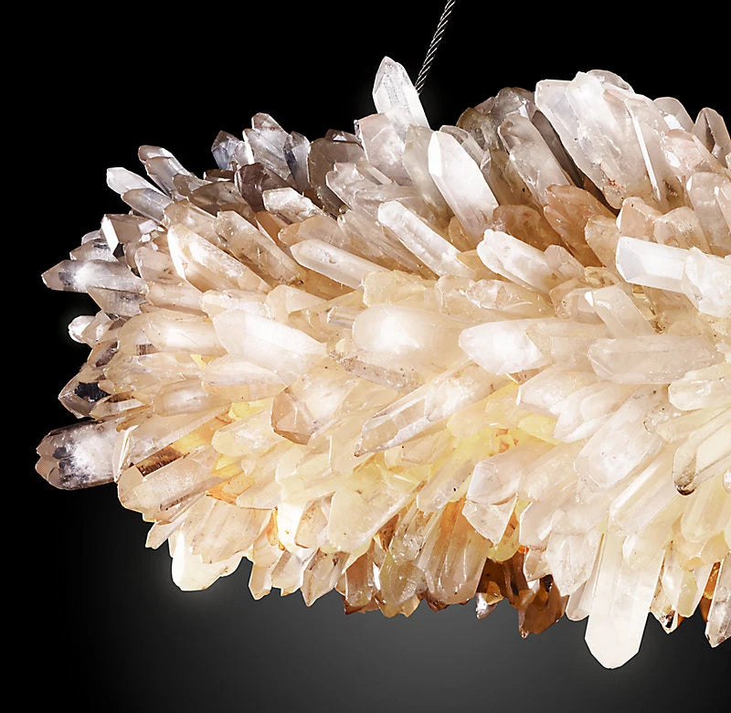 Luxury chandelier LED creative natural crystal stone hotel engineering lamp villa living room decorative art custom lamp