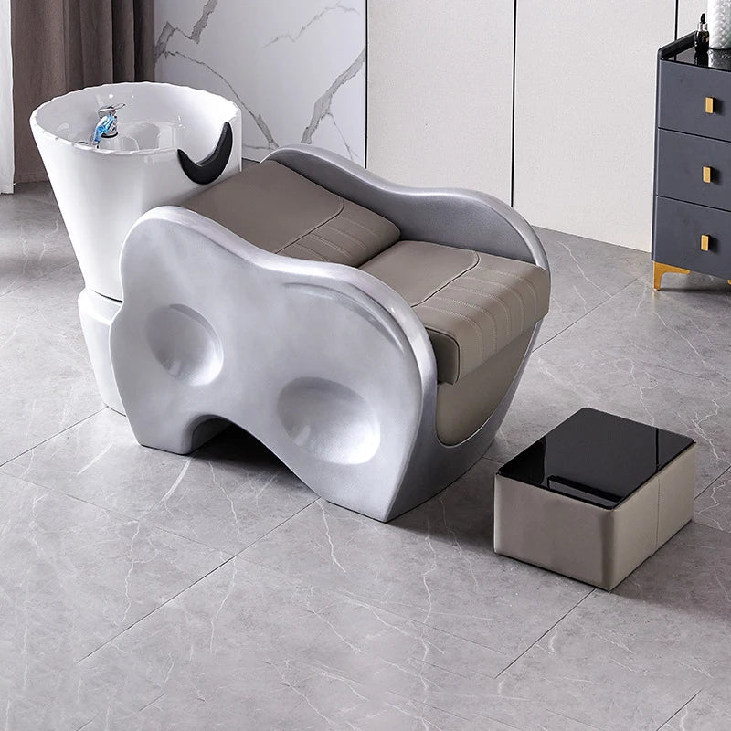 Lying down shampoo bed, hair salon store specific flushing bed, massage bed, hair salon, ceramic basin shampoo bed