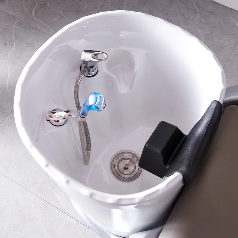 Lying down shampoo bed, hair salon store specific flushing bed, massage bed, hair salon, ceramic basin shampoo bed