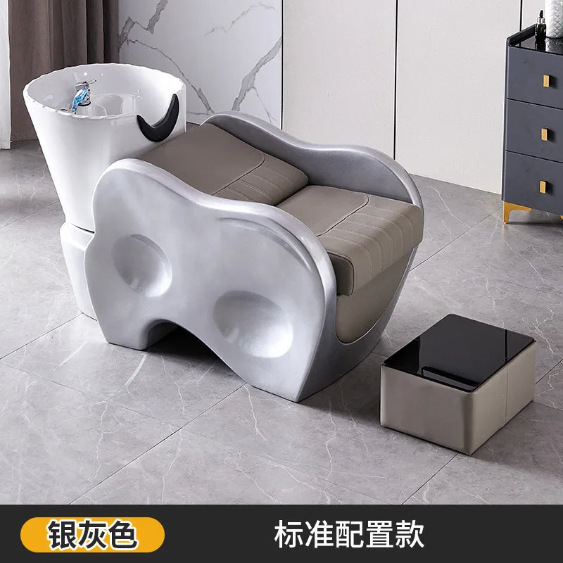 Lying down shampoo bed, hair salon store specific flushing bed, massage bed, hair salon, ceramic basin shampoo bed
