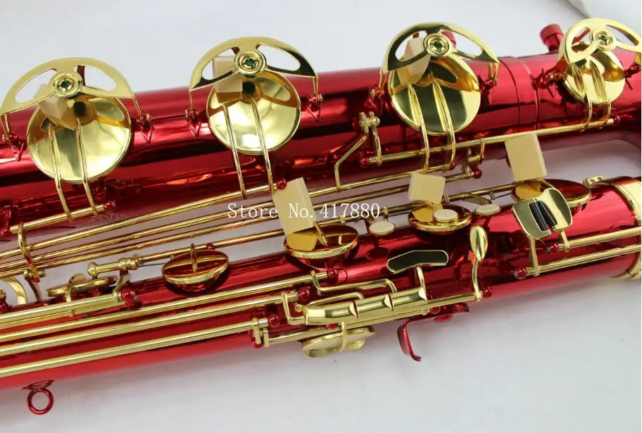 MARGEWATE Baritone Saxophone Unique Red Surface Dragon Pattern Bari Sax with Good Condition Free Shipping