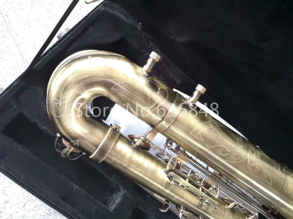 MARGEWATE Professional Baritone Saxophone High Quality Brass Tube Antique Copper Can Be Customized Logo Sax Free Shipping