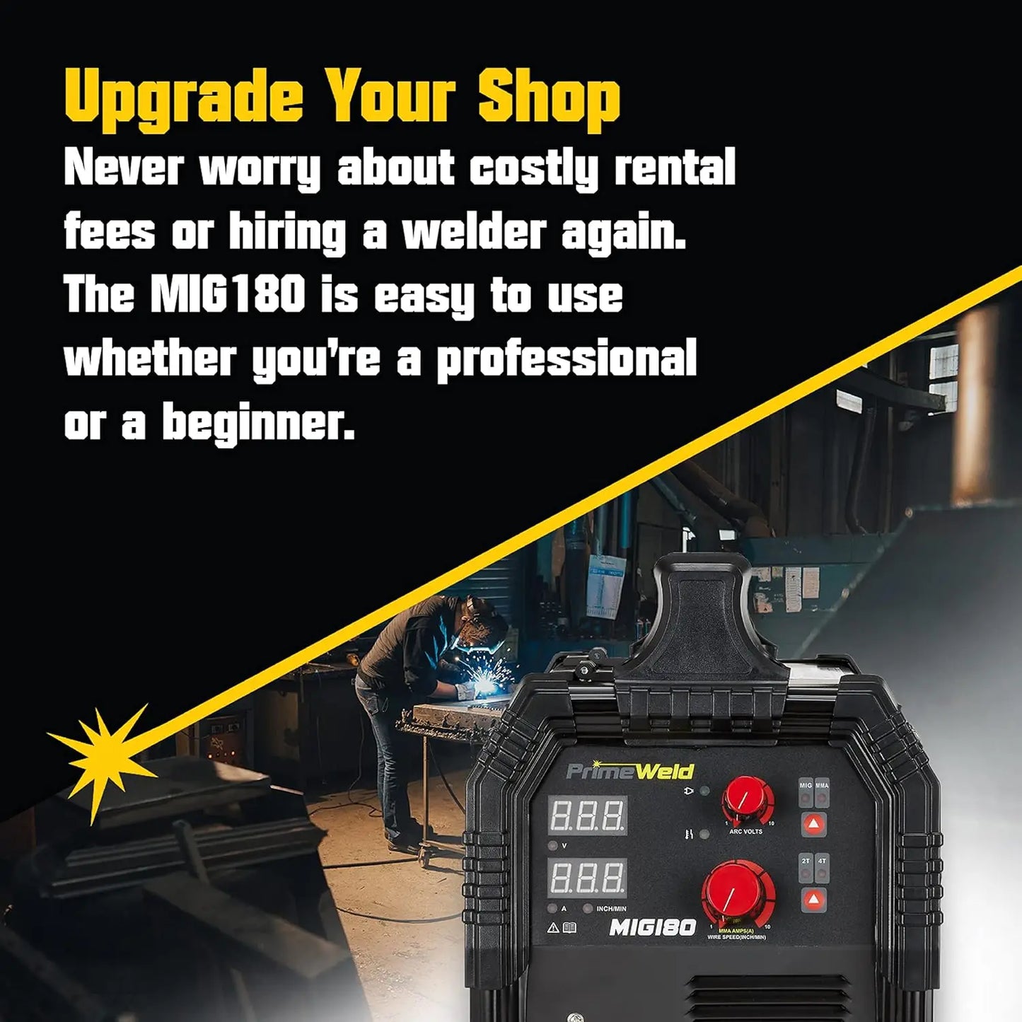 MIG180 Mig Welder 180 Amp Wire Feed Welding Machine with Dual Voltage 220v 110v Welding Machine The Same Equipment Runs