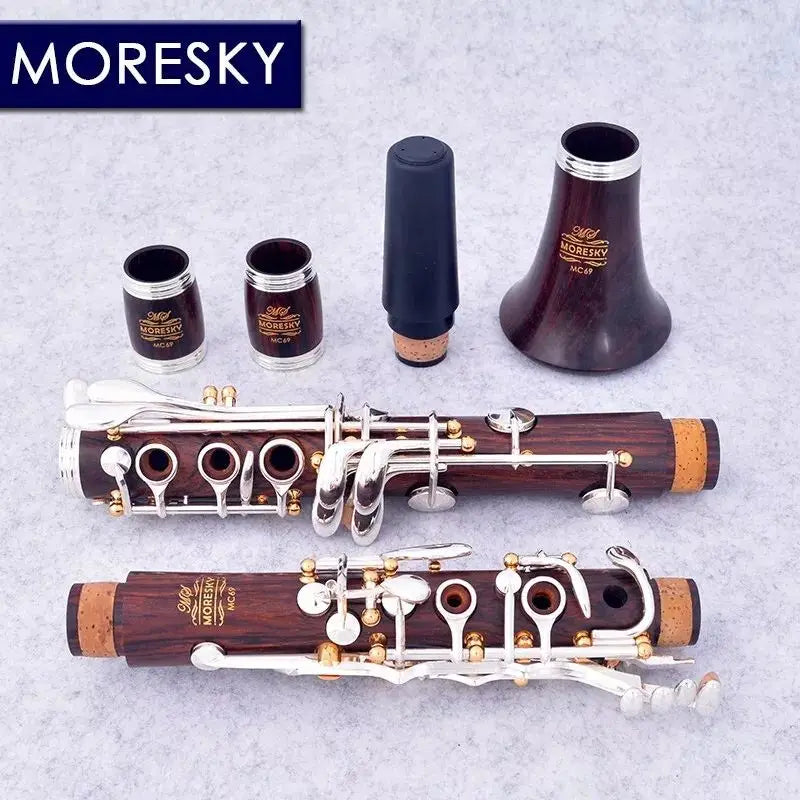 MORESKY Cocobolo Clarinet C Tune 17 Keys Silver Plated Klarinet In Do MC69