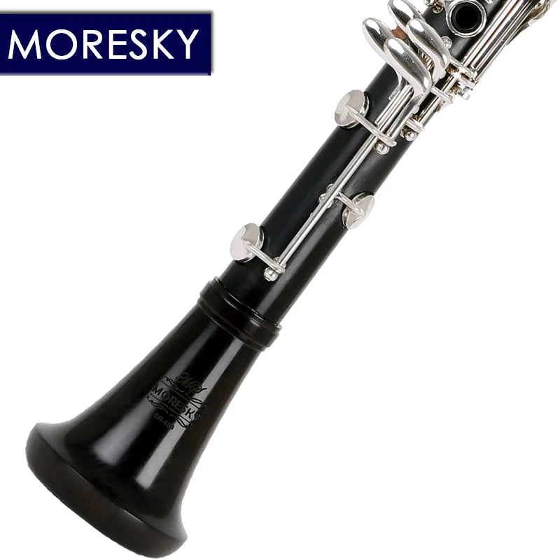 MORESKY Professional Ebony Clarinet bB tune 18 Key Silver plated copper Solid wood clarinet SR-136