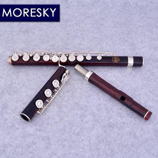MMOOKA MORESKY Redwood Flute 17 Open Hole Silver Plated E Key Cocobolo Professional MFL-203