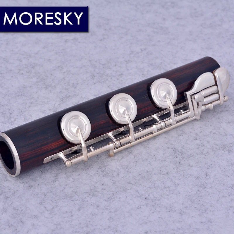 MMOOKA MORESKY Redwood Flute 17 Open Hole Silver Plated E Key Cocobolo Professional MFL-203