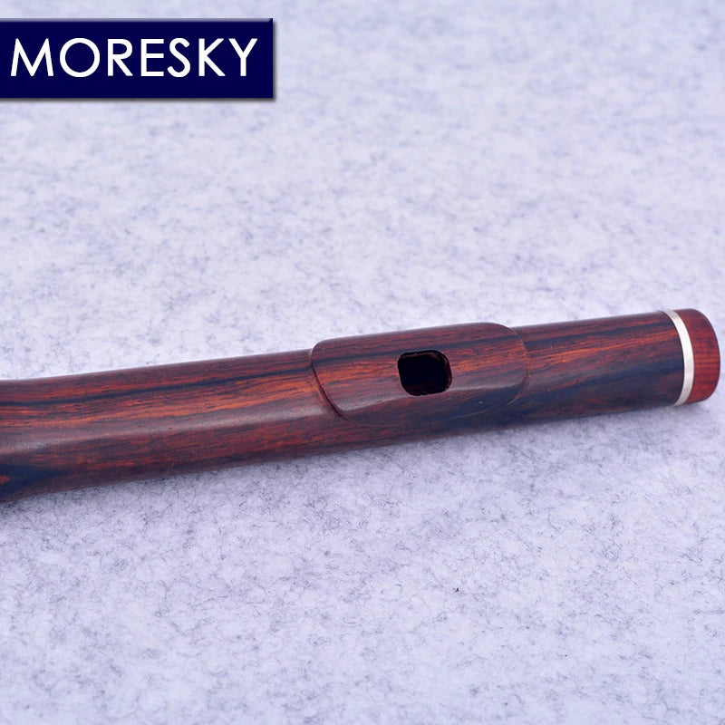 MMOOKA MORESKY Redwood Flute 17 Open Hole Silver Plated E Key Cocobolo Professional MFL-203