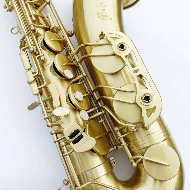 Made in France STS-802  Saxophone Bb Tenor Brass Gold Lacquer Musical Instrument Saxophone B Flat Sax  Wire drawing