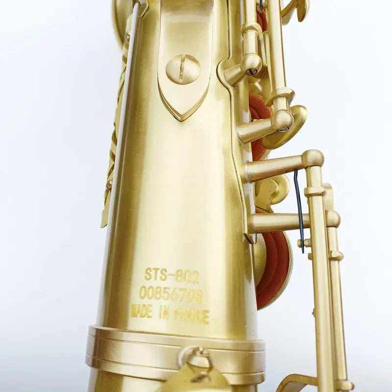 Made in France STS-802  Saxophone Bb Tenor Brass Gold Lacquer Musical Instrument Saxophone B Flat Sax  Wire drawing