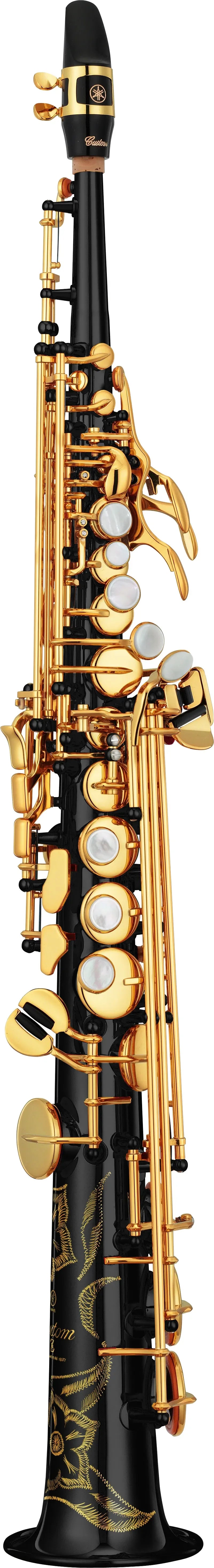Made in Japan 82Z Brass Straight Soprano Bb Flat Sax Saxophone Woodwind Instrument Natural Shell Key Carve Pattern with Carryi