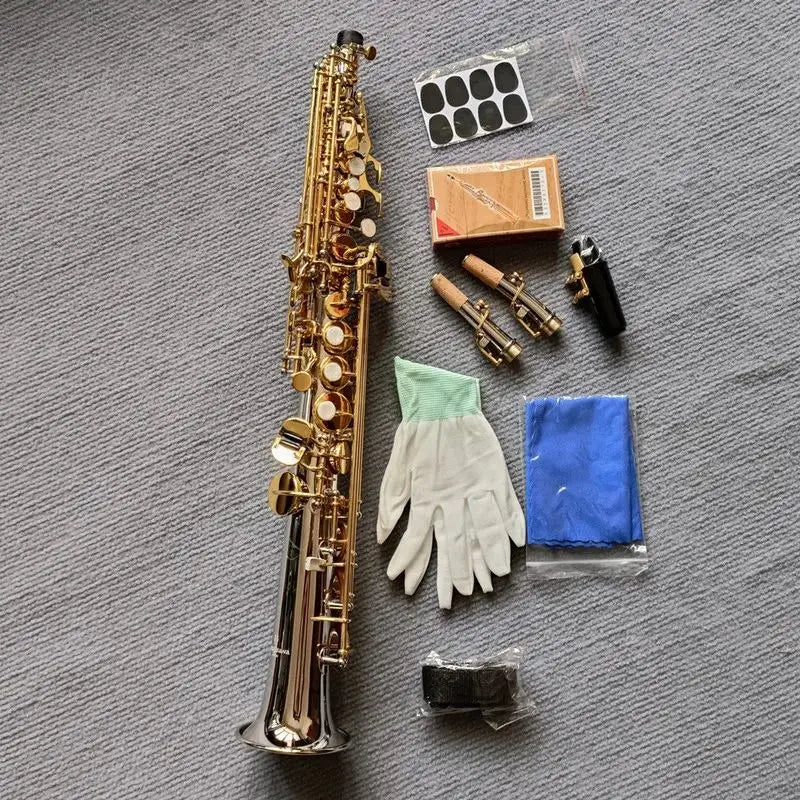Made in Japan Soprano Saxophone WO37 Silvering Gold Key With Case Sax Soprano Mouthpiece Ligature Reeds Neck