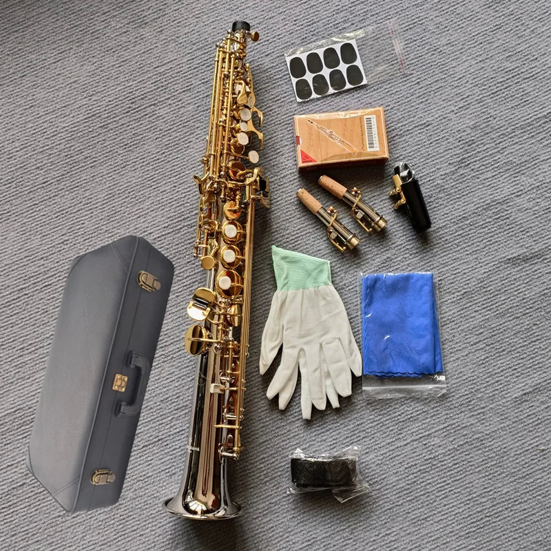 Made in Japan Soprano Saxophone WO37 Silvering Gold Key With Case Sax Soprano Mouthpiece Ligature Reeds Neck