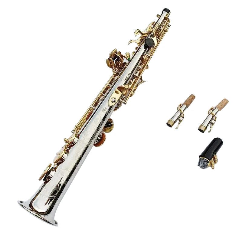 Made in Japan  Soprano Saxophone WO37 Silvering Nickel Key With Case Sax Soprano musical instrument Mouthpiece Ligature Reeds Ne