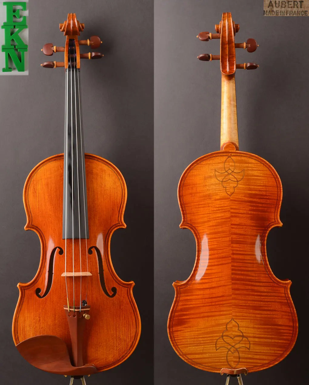 MMOOKA Maggini style, Best Model, A T20+ Violin Fitted Aubert Bridge and Dominant 135B,ipe bow, shouldrest, upgrade hzv04 case