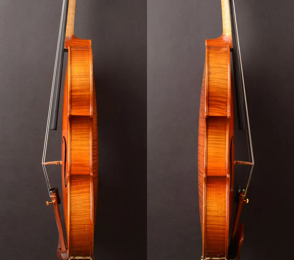 MMOOKA Maggini style, Best Model, A T20+ Violin Fitted Aubert Bridge and Dominant 135B,ipe bow, shouldrest, upgrade hzv04 case