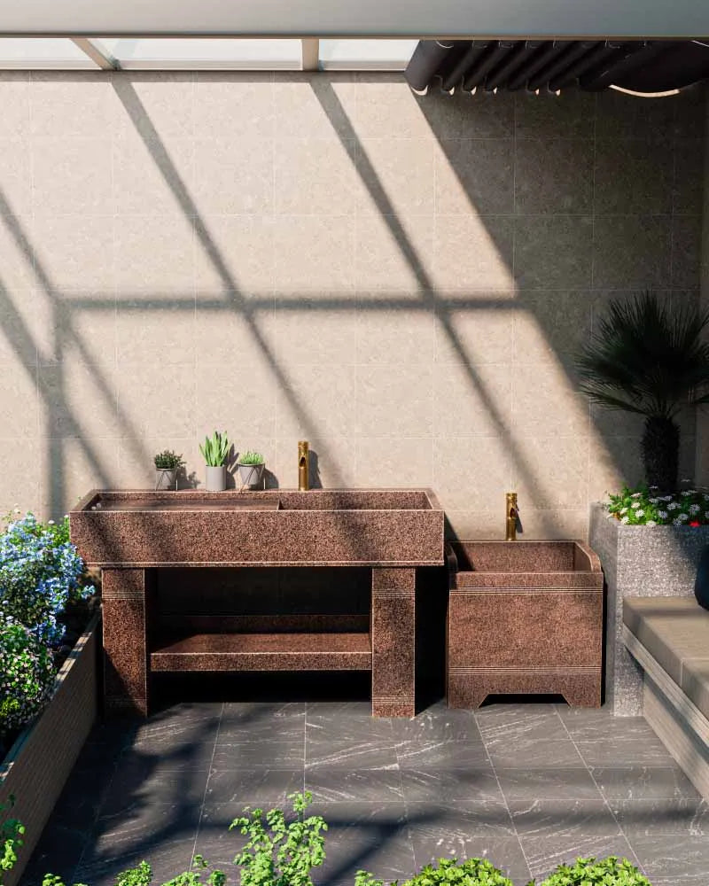 Marble laundry pool with washboard and basin integrated outdoor courtyard indoor laundry pool stone wash basin sink