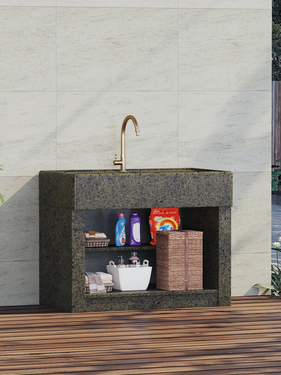 Marble laundry sink, balcony, household outdoor laundry basin with washboard integrated outdoor courtyard sink, basin customizat