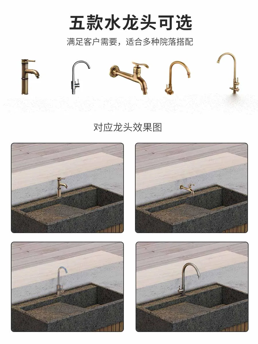 Marble laundry sink, balcony, household outdoor laundry basin with washboard integrated outdoor courtyard sink, basin customizat