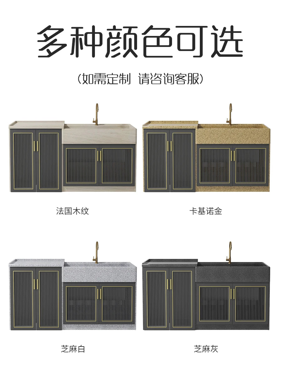 Marble laundry sink, basin with washboard, outdoor stone washbasin, courtyard, outdoor laundry cabinet, integrated sink