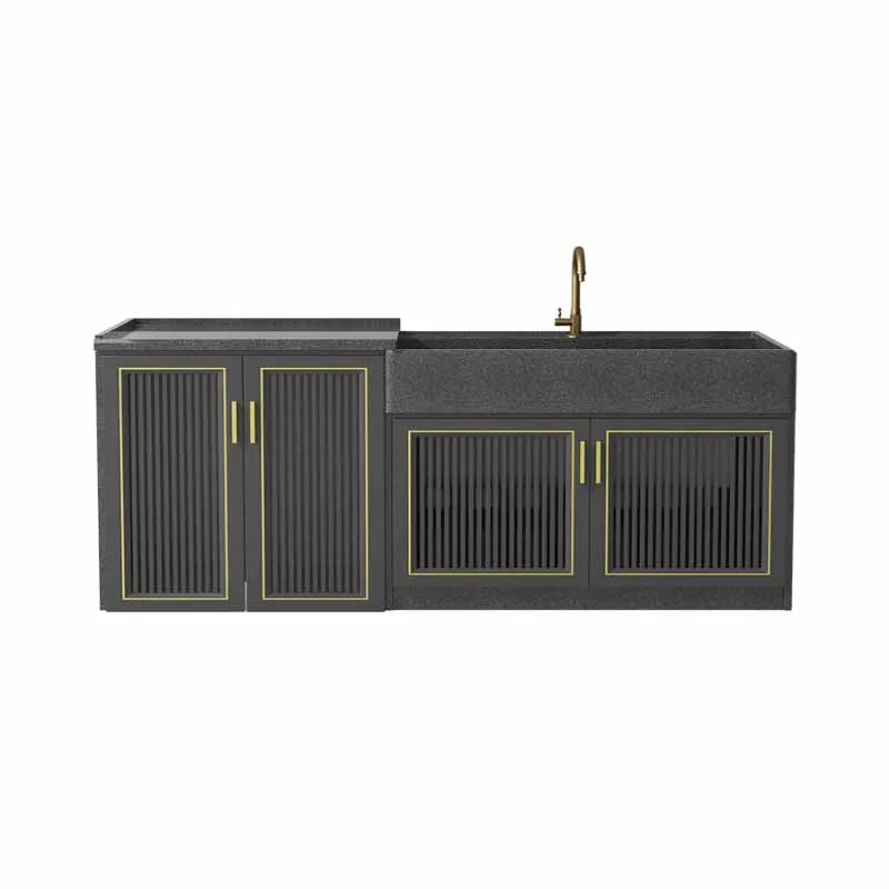 Marble laundry sink, basin with washboard, outdoor stone washbasin, courtyard, outdoor laundry cabinet, integrated sink