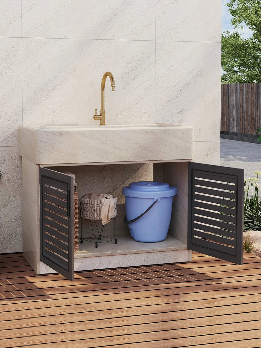 Marble laundry sink with washboard integrated sink, garden outdoor laundry table, home courtyard sink, basin customization