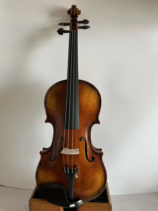 Master 4/4 violin Hellier Model flamed maple back spruce top Shell Inlay K3592