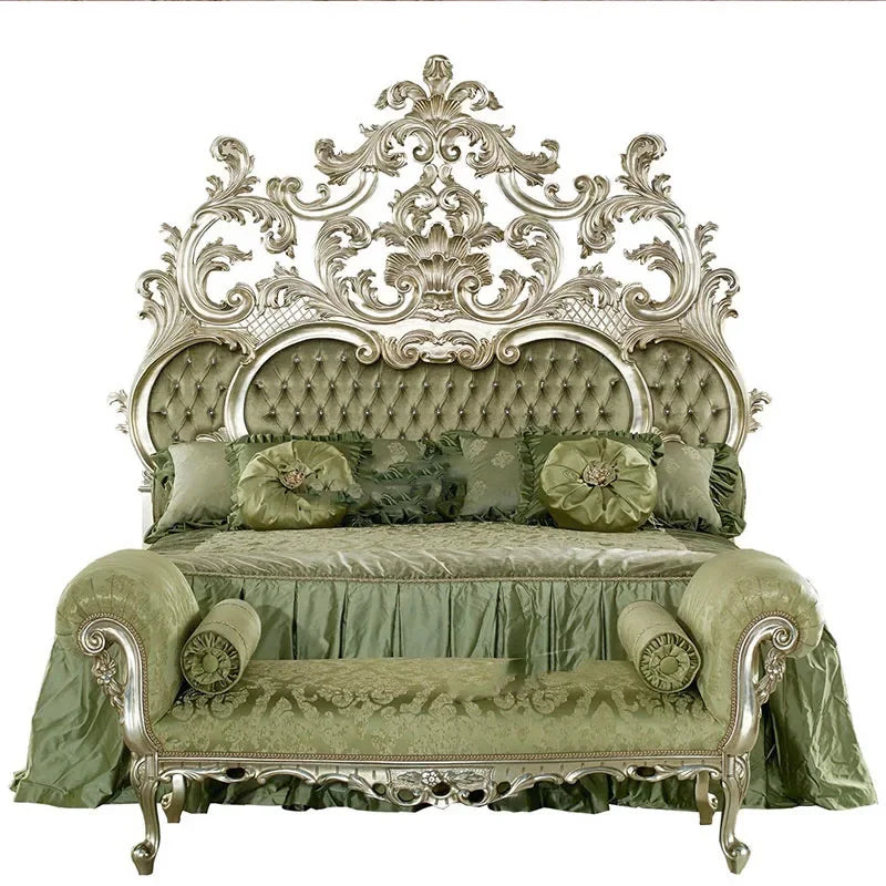 Master Modern Bed Large Princess Hand Carved Girl Bedding Queen Bed Double Luxury Floor Cama Matrimonial Nordic