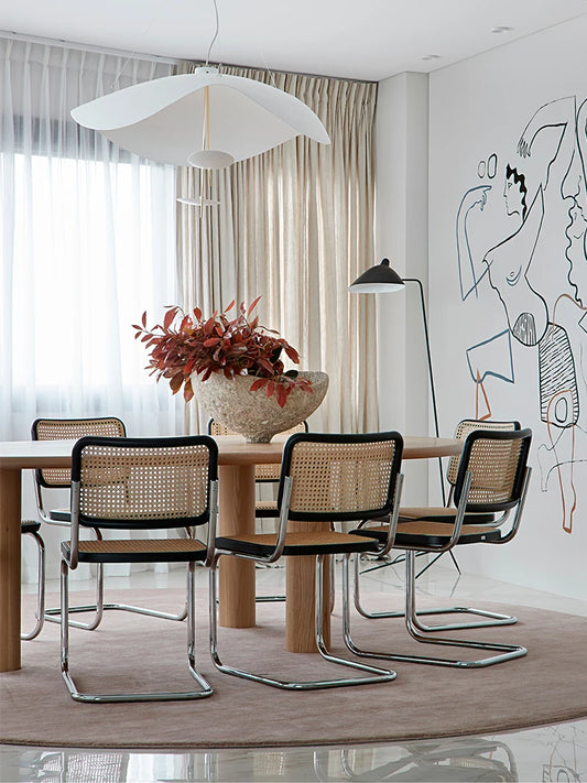 Medieval Vine Weaving Dining Chairs for Household Use: Modern Simple Solid Wood, Quiet Wind, Backrest Chair, Leisure