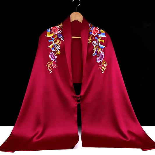 Minggu Embroidery 2023 Festival Gifts to Customers Handmade Su Embroidered Silk Shawl "Auspicious and Auspicious"