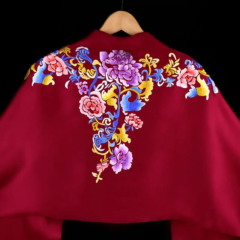 Minggu Embroidery 2023 Festival Gifts to Customers Handmade Su Embroidered Silk Shawl "Auspicious and Auspicious"