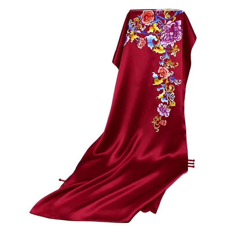 Minggu Embroidery 2023 Festival Gifts to Customers Handmade Su Embroidered Silk Shawl "Auspicious and Auspicious"