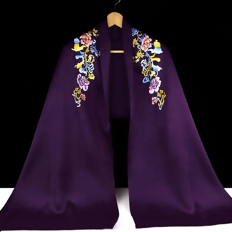 Minggu Embroidery 2023 Festival Gifts to Customers Handmade Su Embroidered Silk Shawl "Auspicious and Auspicious"