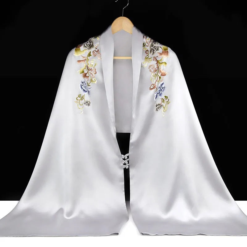 Minggu Embroidery 2023 Festival Gifts to Customers Handmade Su Embroidered Silk Shawl "Auspicious and Auspicious"