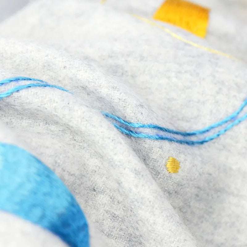 Minggu Embroidery 2023 High end Handmade Suzhou Embroidery Double sided Embroidery Cashmere Shawl Scarf Women's Autumn and Winte