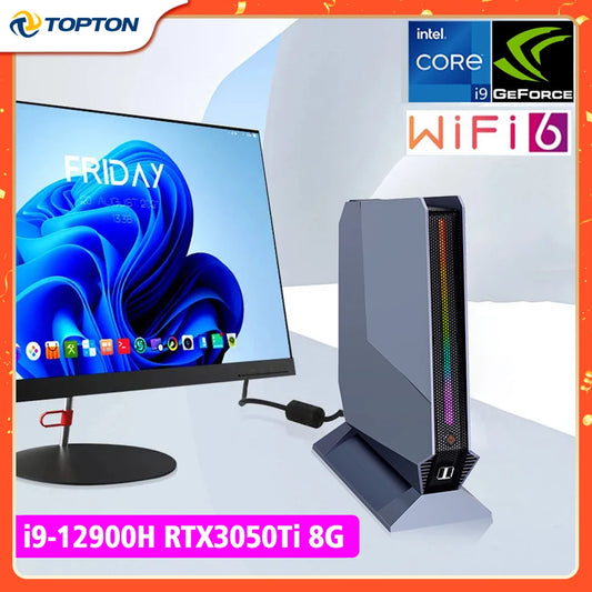 Mini Gamer PC 12th Gen Intel i9 12900H i7 12700H Nvidia RTX 3050 6G/8G PCIE4.0 2xDDR4 Windows 11 Desktop Computer 3x4K WiFi6