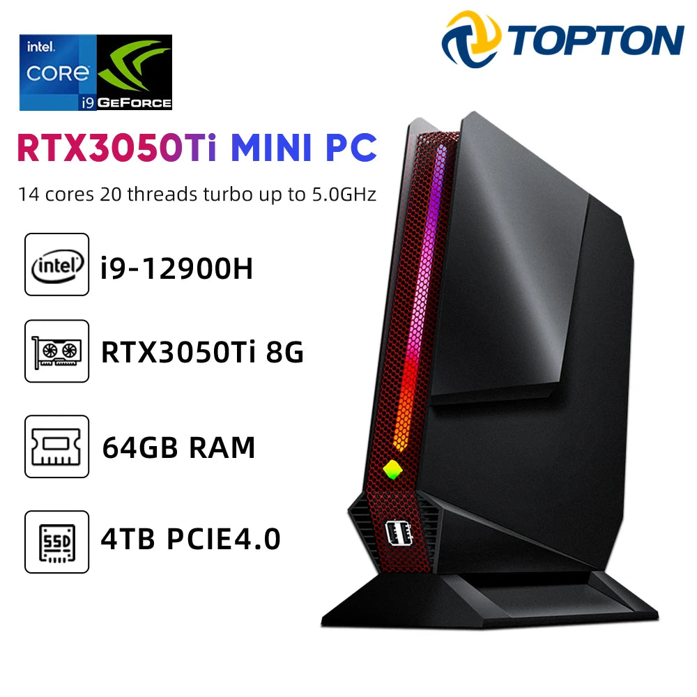 Mini Gamer PC 12th Gen Intel i9 12900H i7 12700H Nvidia RTX 3050 6G/8G PCIE4.0 2xDDR4 Windows 11 Desktop Computer 3x4K WiFi6