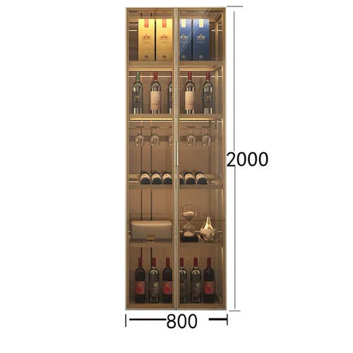 Minimalist luxury glass door wine cabinet all-aluminum glass cabinet sideboard cabinet partition hand-made