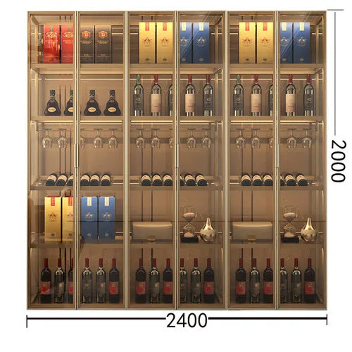 Minimalist luxury glass door wine cabinet all-aluminum glass cabinet sideboard cabinet partition hand-made